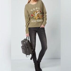 Polo by Ralph Lauren Tiger Olive Green Crew Neck Sweater
